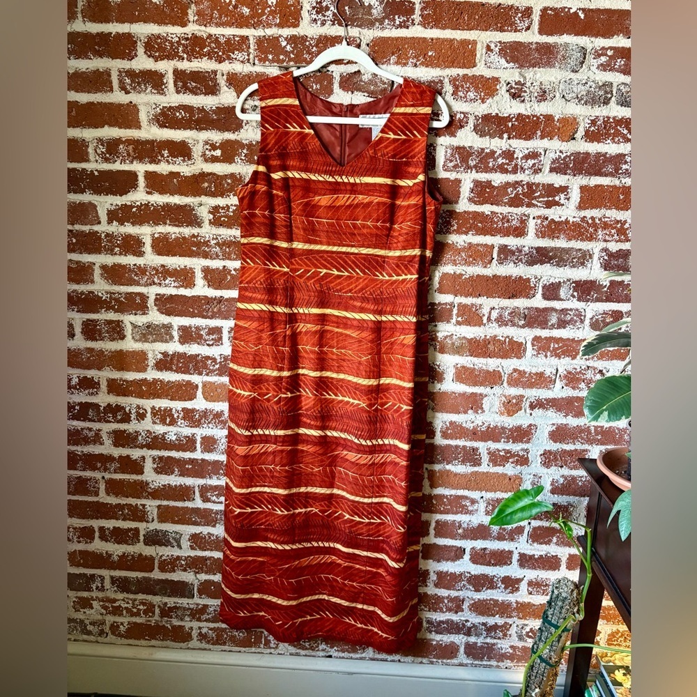 Y2K Jessica Howard linen blend orange dress - tagged: 12 - Picture 6 of 9